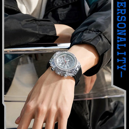 SANDA-Montre-bracelet à quartz pour homme, chronographe