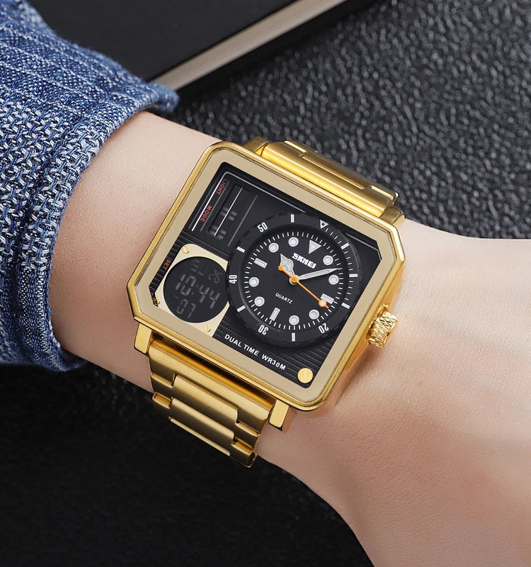 SKMEI – montre-bracelet de luxe en acier inoxydable