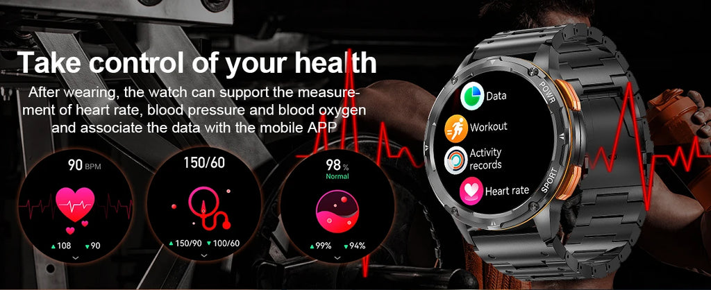 Montre intelligente d'appel Bluetooth AK59, haute définition, écran AMLOED