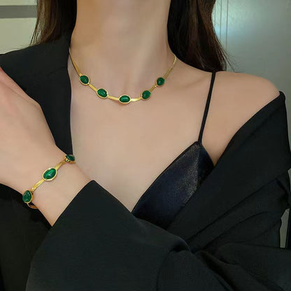 Bijoux en cristal plaqué or 18 carats pour femme,