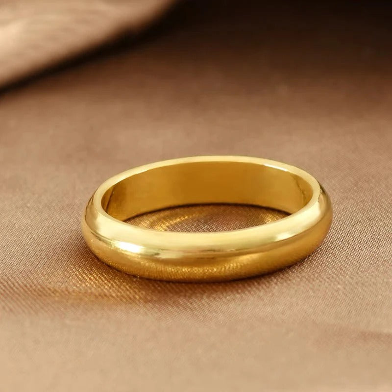 Bague brillante en or Inoxydable, bague de fiançailles classique pour couple