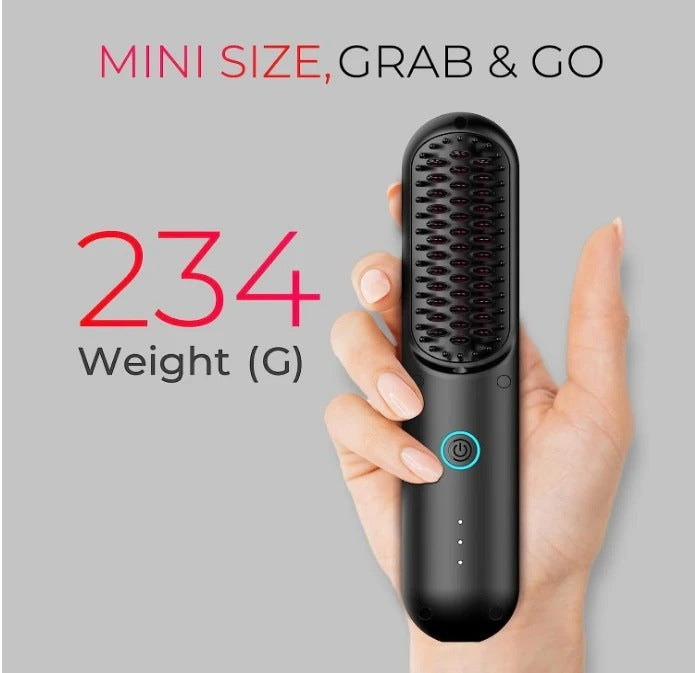 Brosse à lisser les cheveux sans fil pour femme, facile à transporter