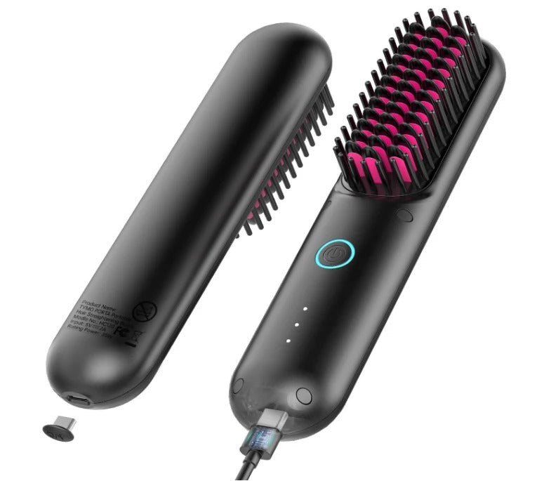 Brosse à lisser les cheveux sans fil pour femme, facile à transporter