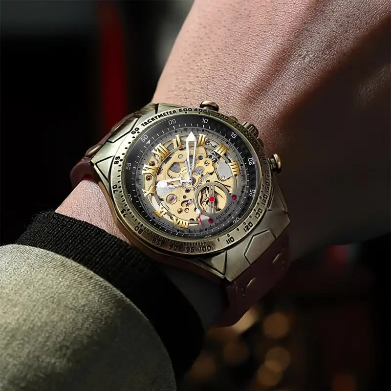 Montre mécanique automatique en bronze pour homme
