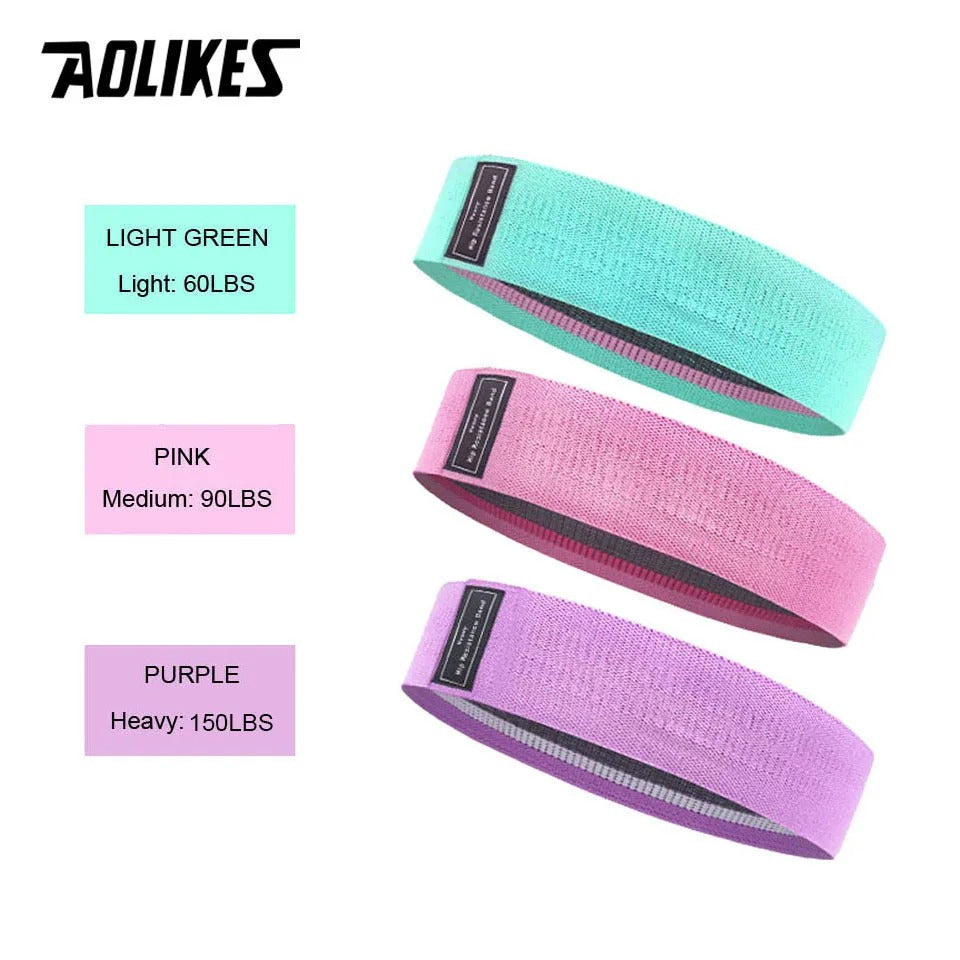 AOLIKES – bandes de résistance antidérapantes, en caoutchouc élastique tressé, pour l'entraînement au Yoga et à la Gym