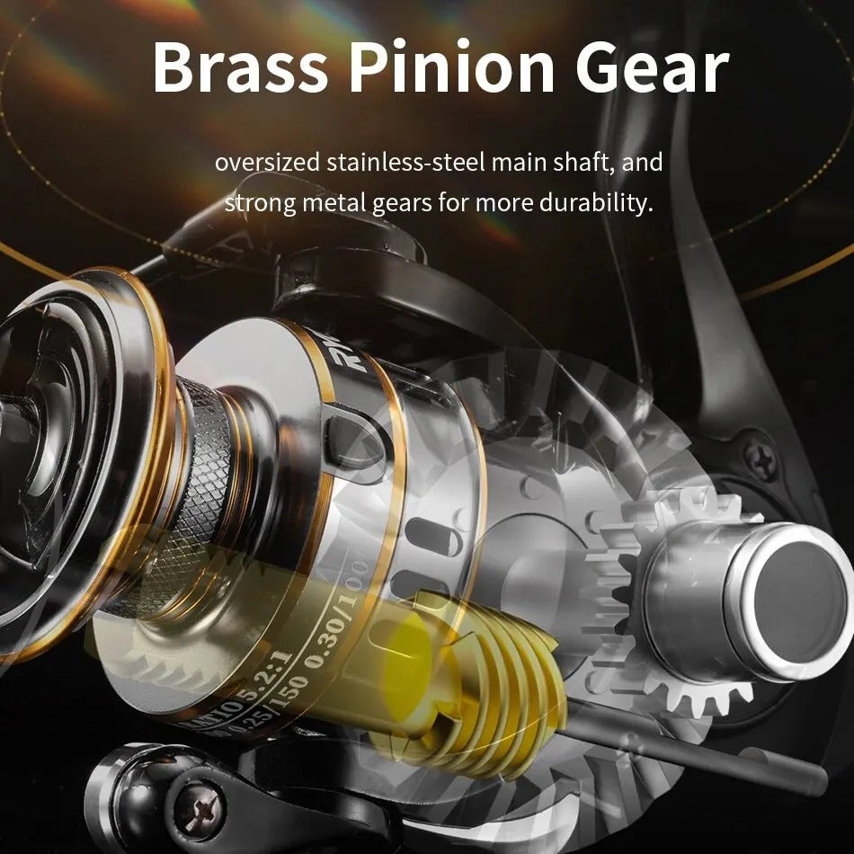 ROOBLINOS RY-Moulinet de pêche en eau salée et douce, cadre métallique ultraléger