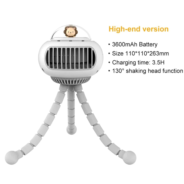 Ventilateur poussette sans lame, sûr pour bébé.