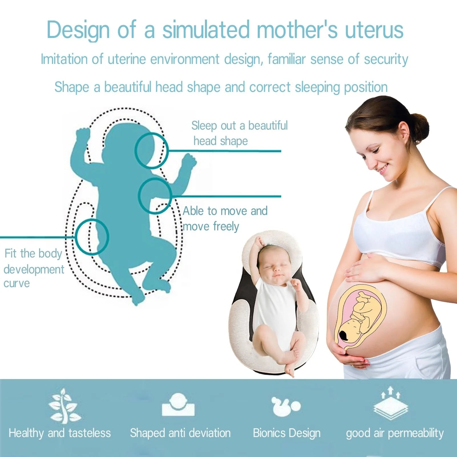 Oreiller pour bébé, matelas pour nouveau-né, oreiller de positionnement du sommeil pour bébé