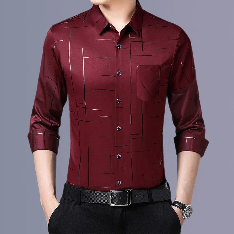 Chemise fine sans repassage pour homme