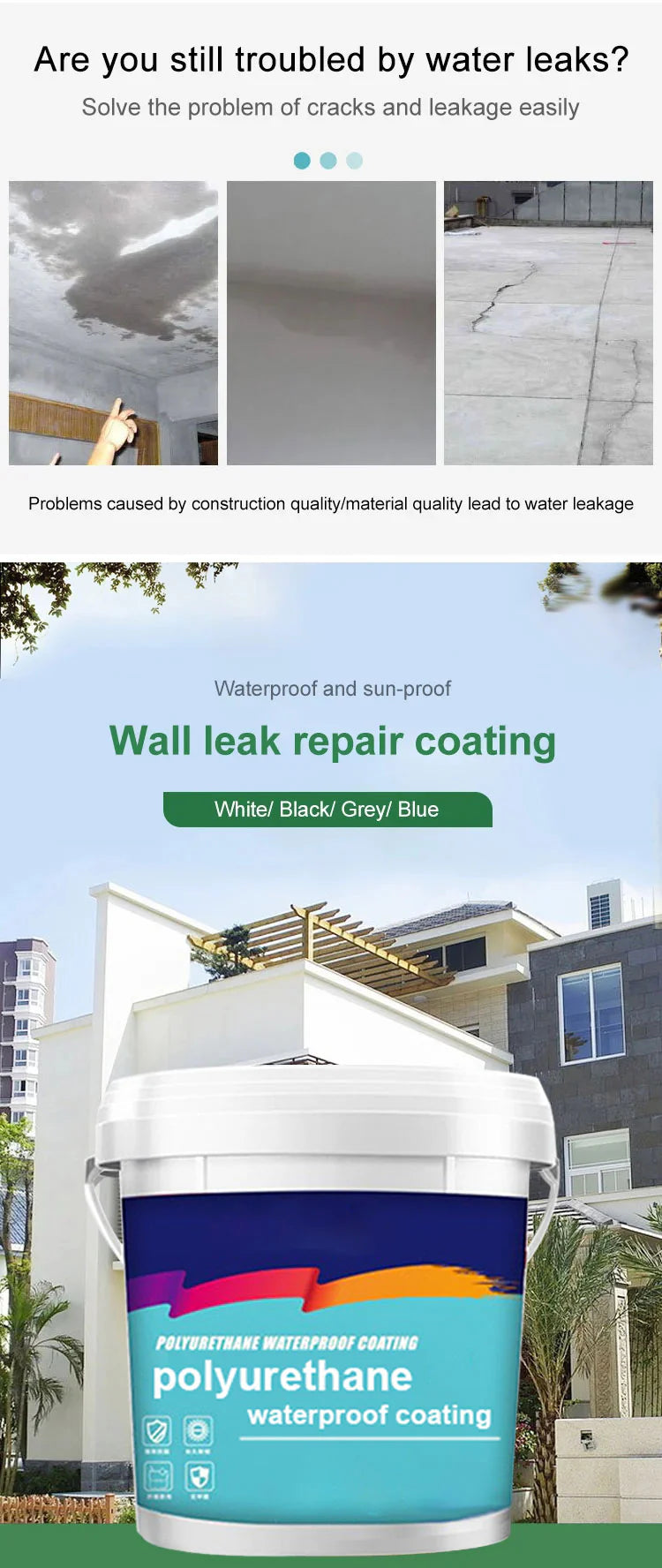 ✨Polyuréthane Imperméabilisation et réparation des fuites Revêtement écologique