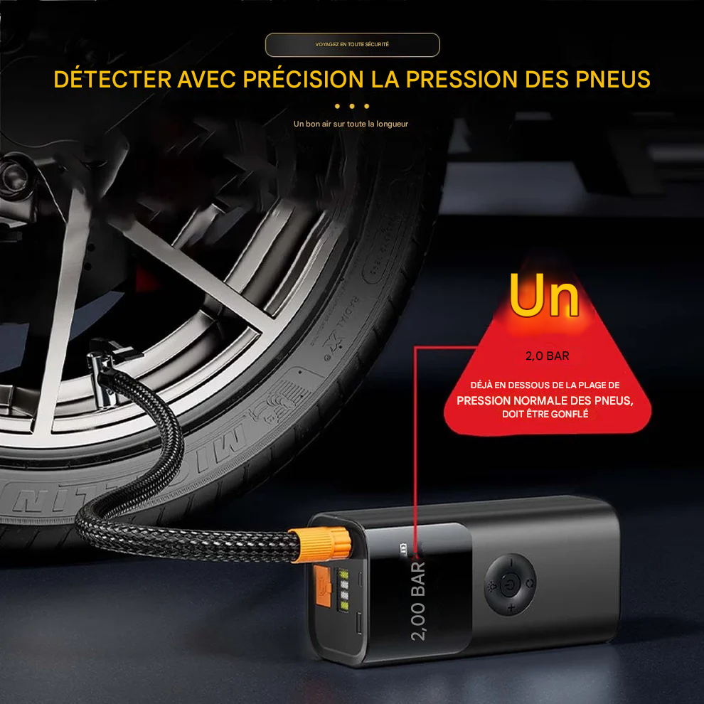 Démarreur de voiture 4 en 1  avec pompe à air et batterie externe