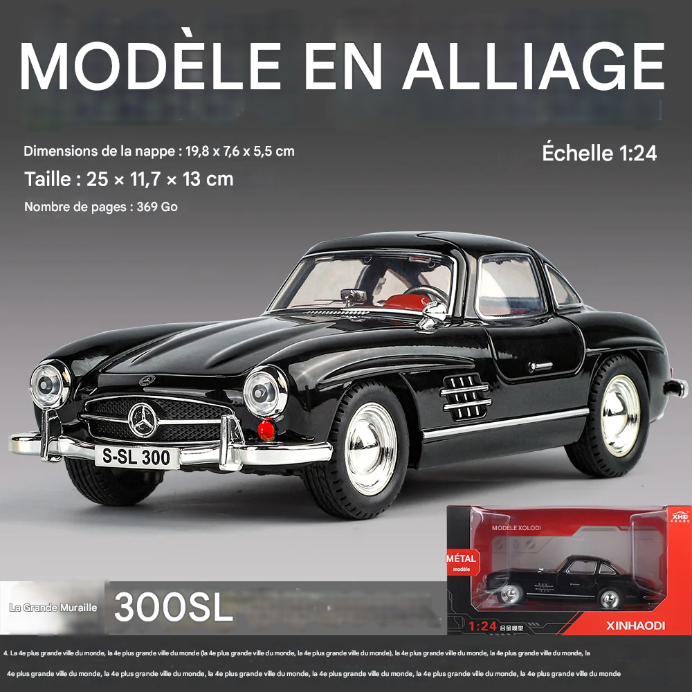 Pack Prestige Rétro : Mercedes-Benz 300SL & |Mini Vélo en Alliage