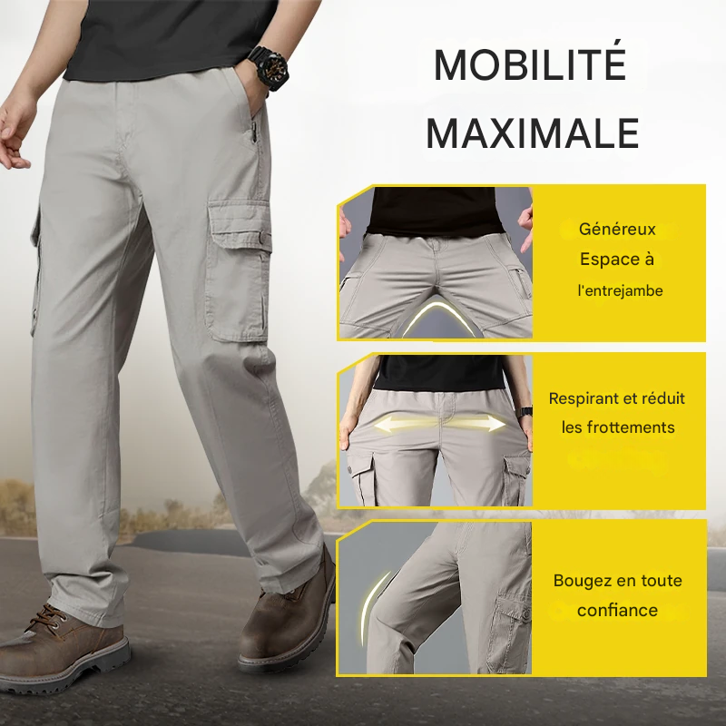 Pantalon ample multi-poches, durable et ultra confortable