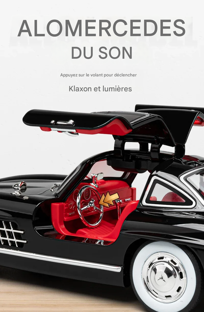 Pack Prestige Rétro : Mercedes-Benz 300SL & |Mini Vélo en Alliage