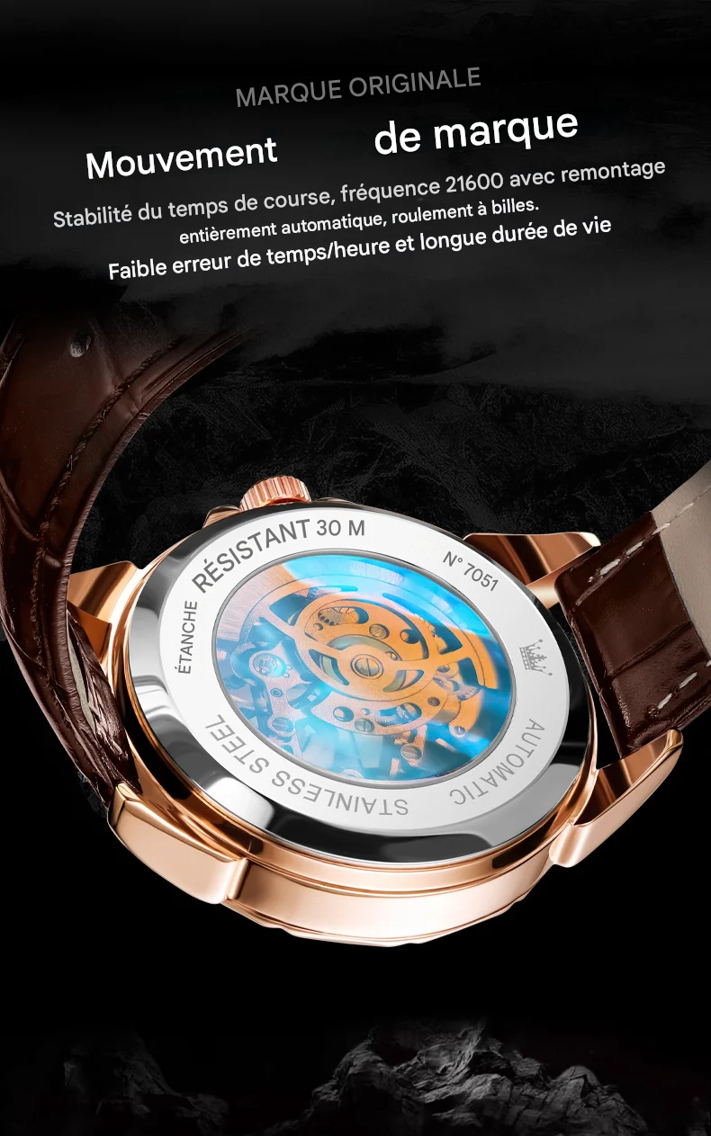 OLEVS-Montre automatique classique pour homme