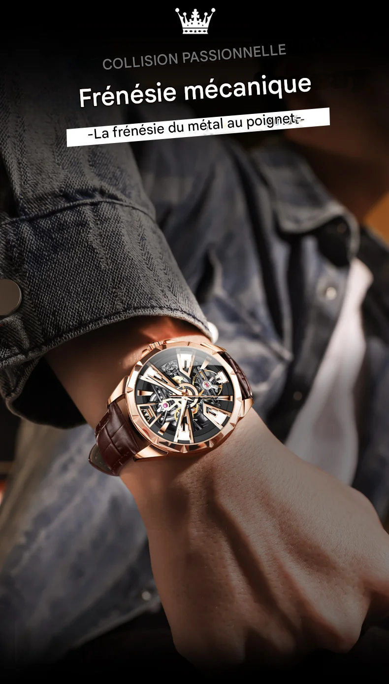 OLEVS-Montre automatique classique pour homme