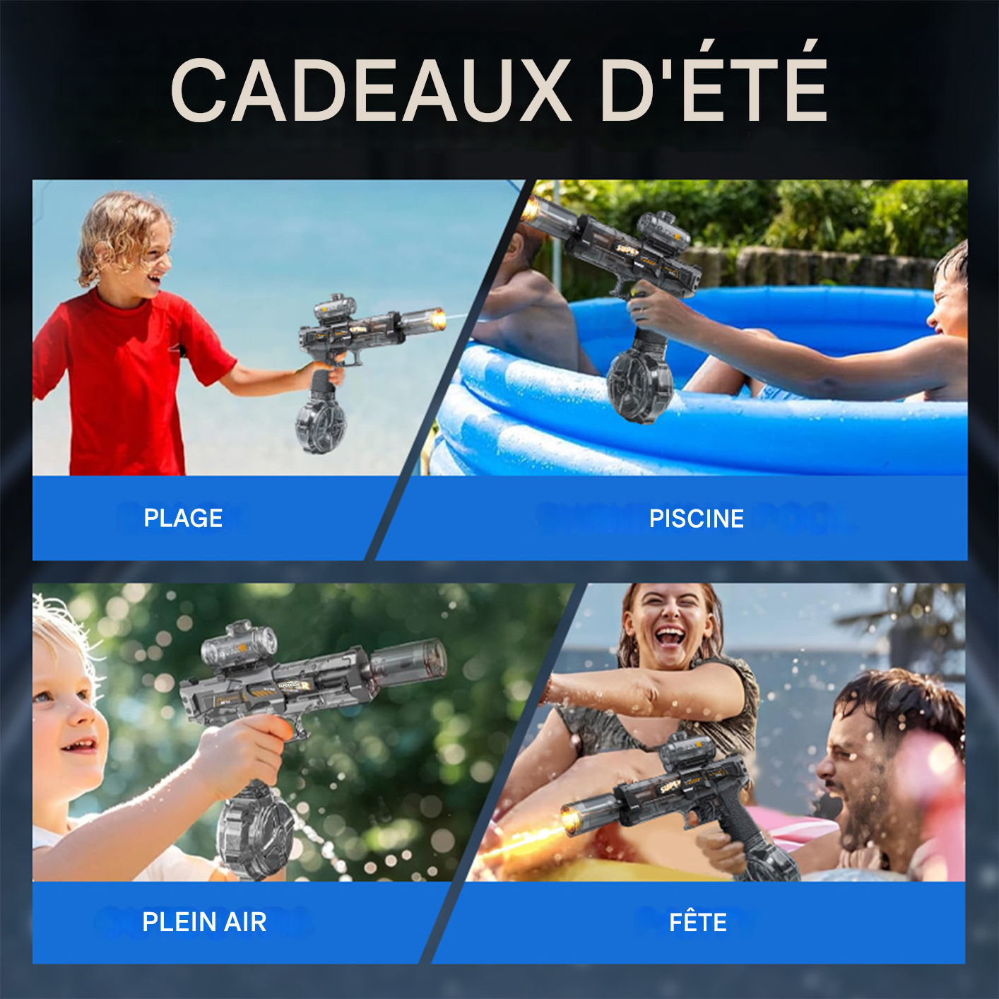 Pistolet à eau électrique à LED