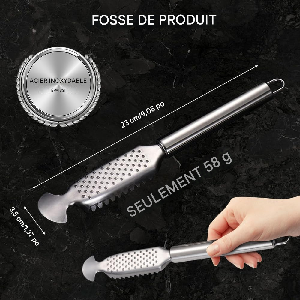 ✨Écailleur à poisson en acier inoxydable✨ ensembles 3 pièces