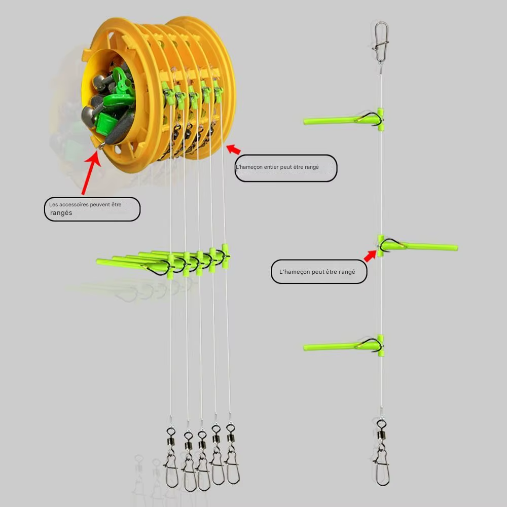 Boîte métallique anti-emmêlement pour hameçon et leurre de pêche