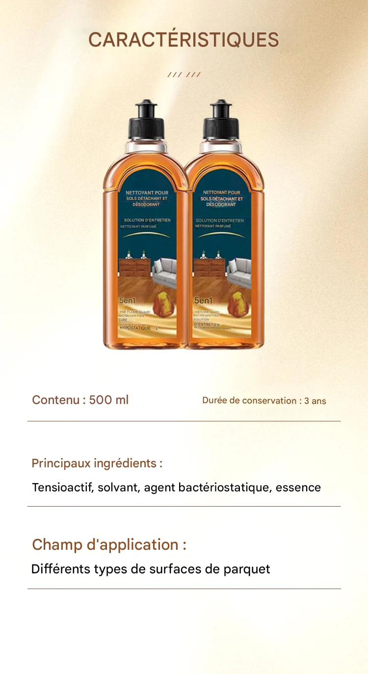 Nettoyant pour sols anti-taches et anti-odeurs