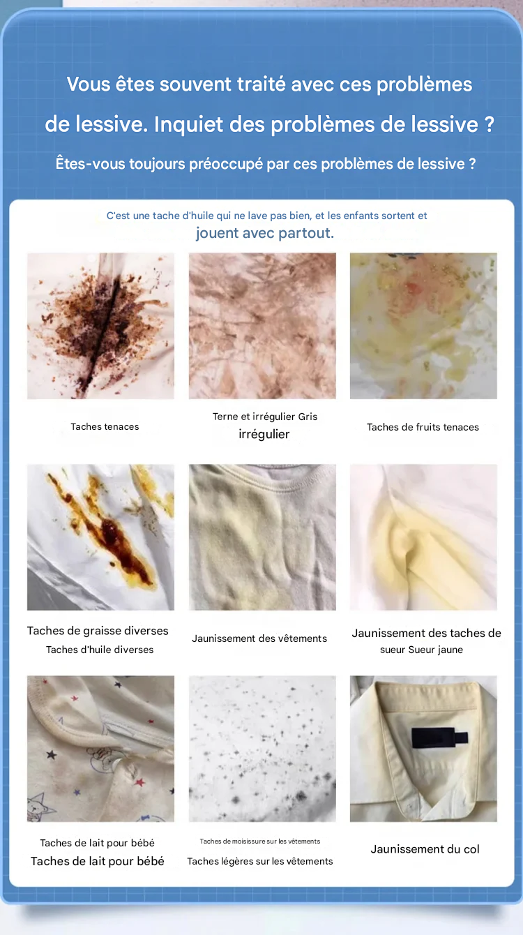 Solution de nettoyage 3 en 1 puissante pour les vêtements