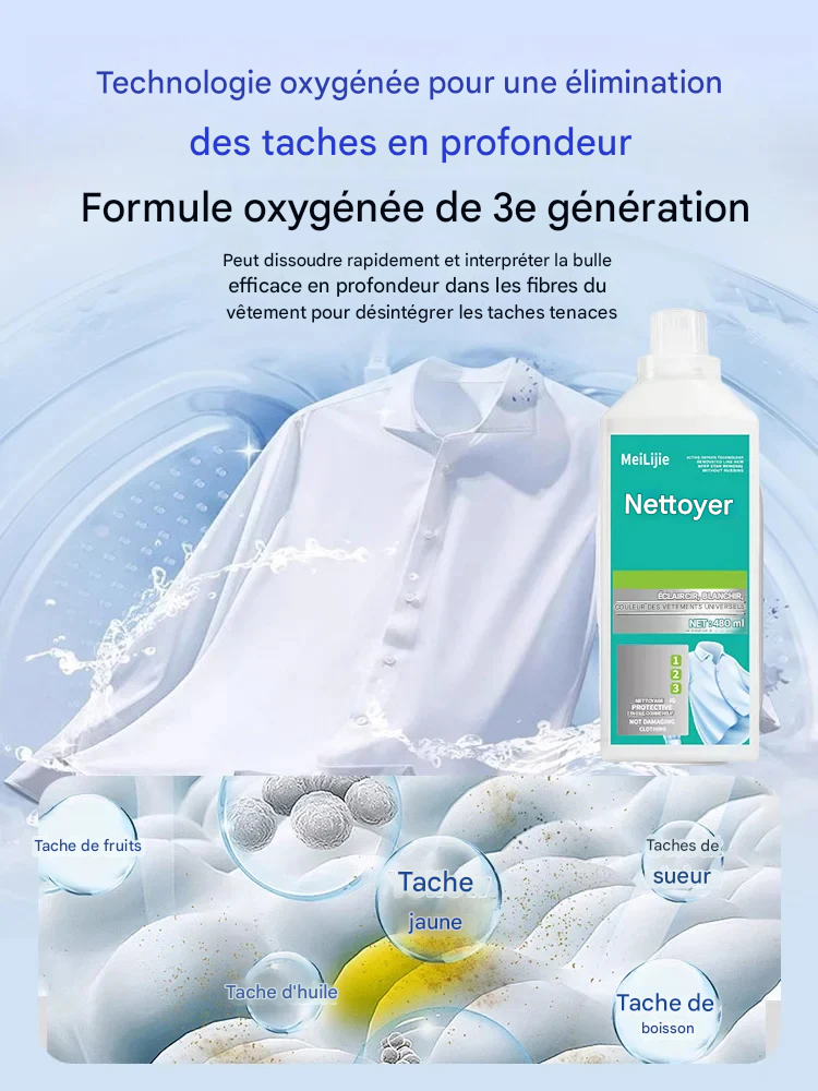 Solution de nettoyage 3 en 1 puissante pour les vêtements